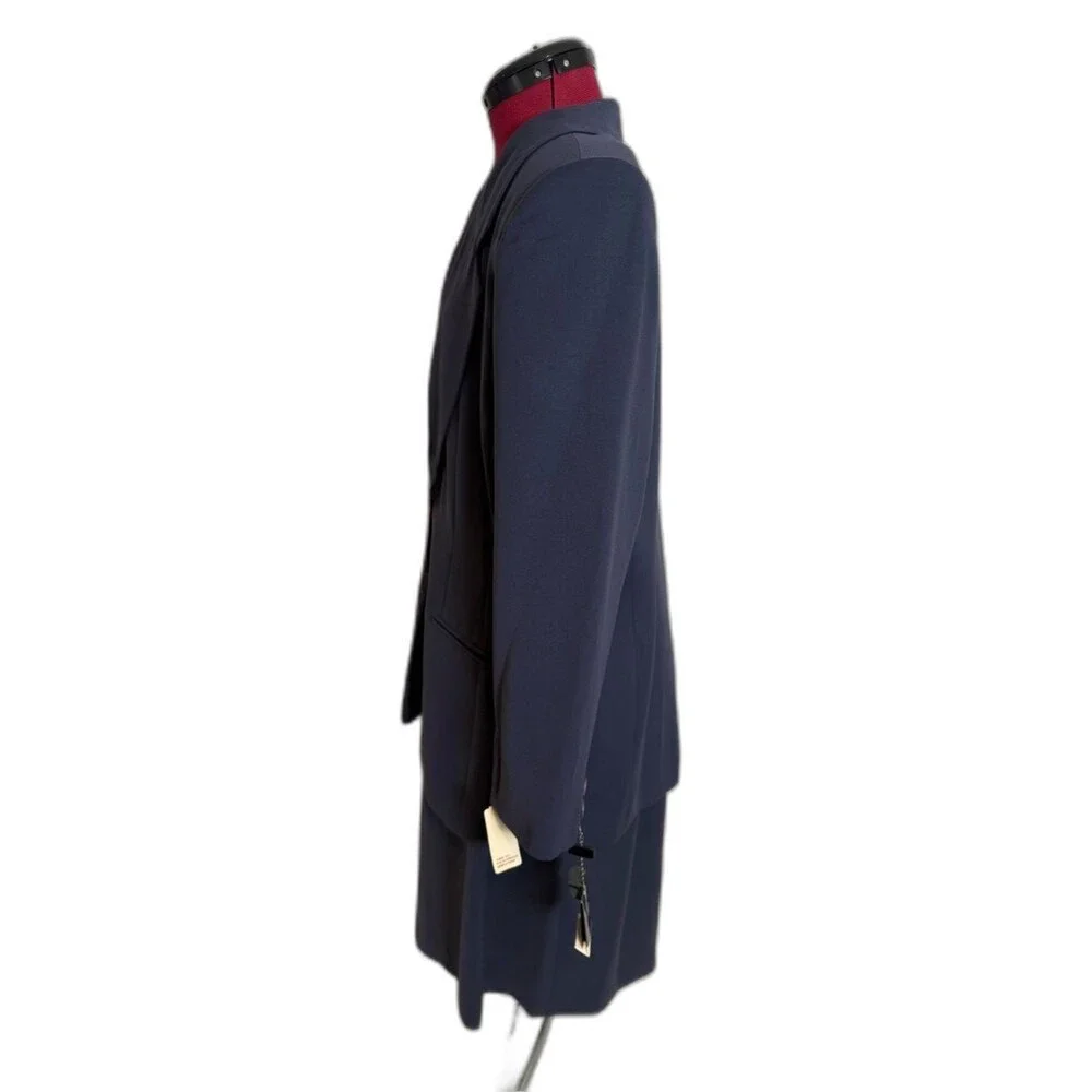 NWT Valerie Stevens Skirt Suit Size 16 Navy Blue 2-Piece Set Blazer & Skirt